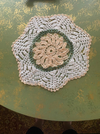 Pink Floral Crocheted Doilies (Set of 2)-ty2