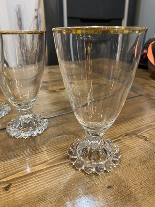 4pc Anchor Hocking Berwick-Boopie-Gold Water Goblets