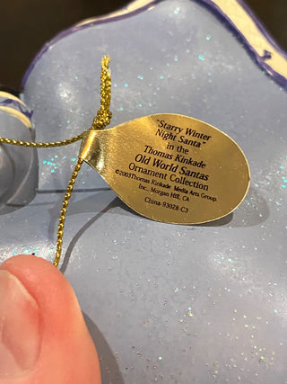 Thomas Kinkade "Starry Winter Night Santa" Ornament