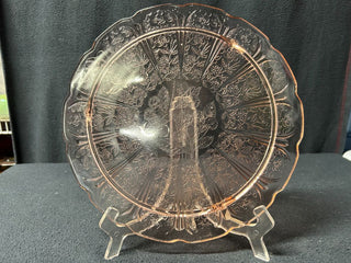 Pink Scalloped 3-Footed Raised Plate