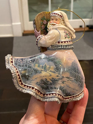 Thomas Kinkade “Winter Path of Welcome Santa" Ornament