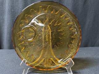 Amber Carnival Glass Snack Plate