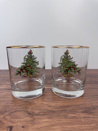 Spode Set of 4 14oz Gold Rimmed Double Old Fashioned Glasses