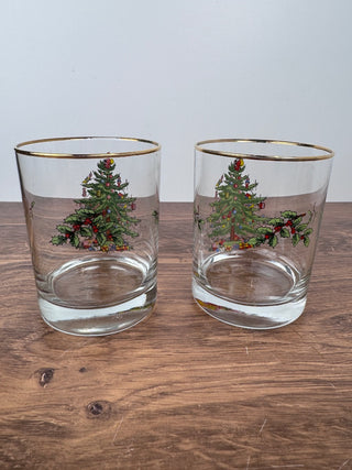 Spode Set of 4 14oz Gold Rimmed Double Old Fashioned Glasses