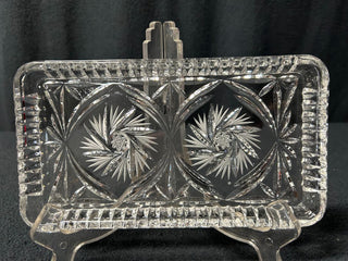 Crystal Rectangular Serving Tray-Pinwheel Design