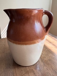 Vintage Ceramic Brown and Cream Pitcher