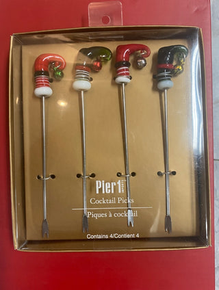 Pier 1 Santa Hats Cocktail Picks (Set of 4)