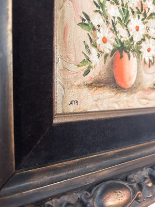 14 1/2Lx12 1/2"W Signed Joya Floral Still Life Painting