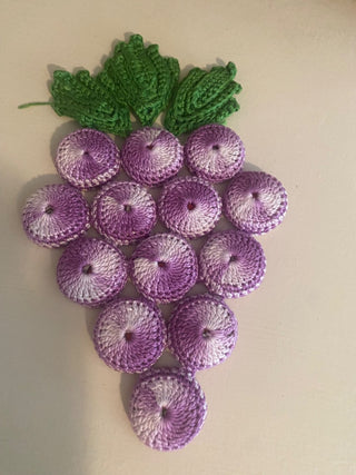Vtg Hand Crocheted Grape Bottle Cap Hot Pad