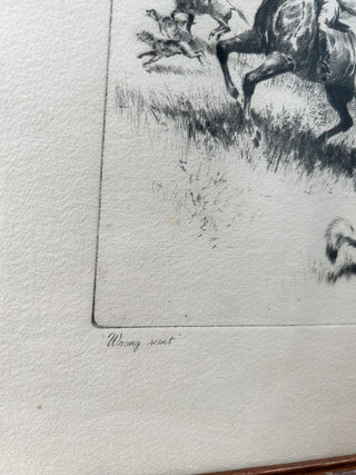 14 3/4"Lx13 1/4"W Signed R.H. Palenske "Wrong Scent" Etching