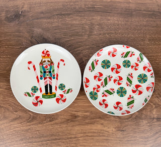 6" Stoneware Plate with Nutcracker & Candy