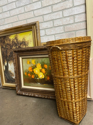 Orange and Amarillo Barrel Basket Roses Oil Painting