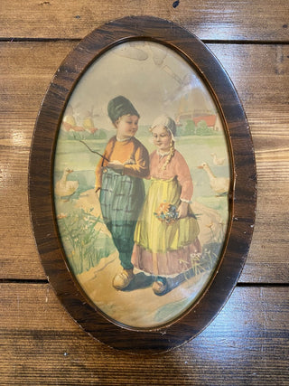 Vintage Oval Framed Print