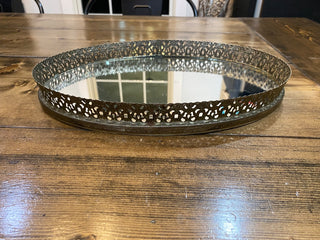 13” Gold Mirrored Vanity Tray