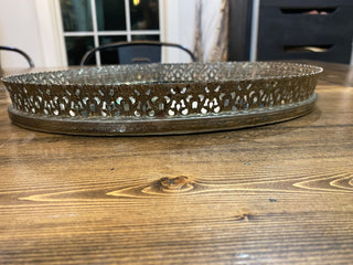 13” Gold Mirrored Vanity Tray