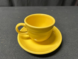 Pale Yellow Teacup and Saucer Set Fiestaware