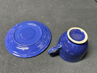 Cobalt Blue Teacup and Saucer Set Fiestaware