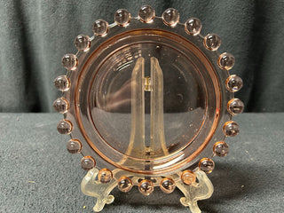 Pink Candlewick Glass Plate