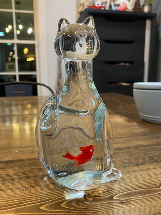 Glass Cat w/Fish