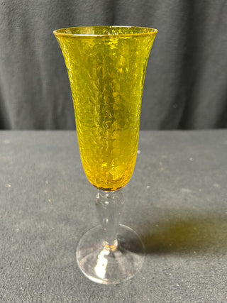Yellow Flute with Clear Stem