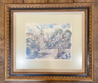 Framed Watercolor Print Signed J.R. Hamil