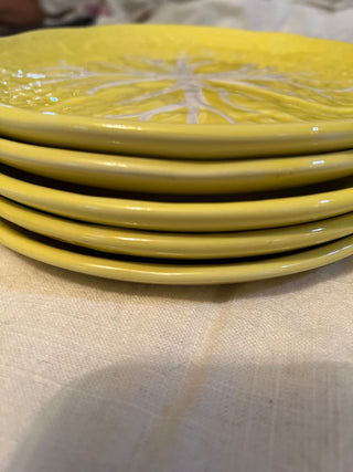 9” Sunny Yellow Portuguese Image Inn Cabbage Plate - Sold Separately