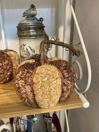 Decorative Pumpkin Made of Pinecones & Natural Material-H