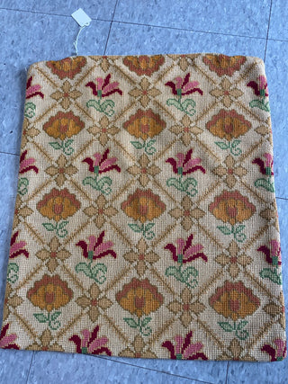 Vtg Floral Woven Tapestry Pillow Cover w\zipper