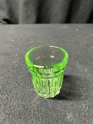 Green Ridged Depression Shot Glass