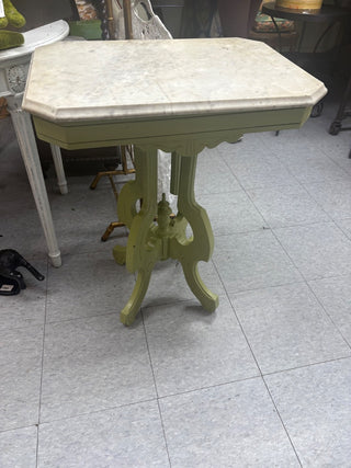 Green Antique Eastlake Marble Top Table