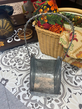 Galvanized Pumpkin Pail w/Handle