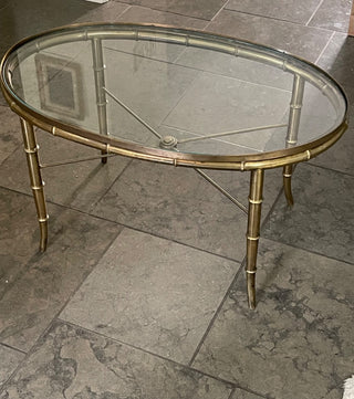 Brass faux bamboo coffee table