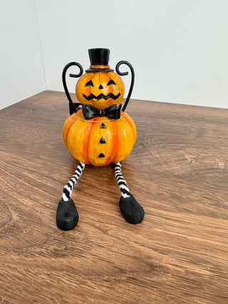 7" Halloween Pumpkin Shelf Sitter