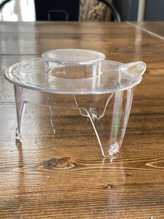 8.5" Vintage Glass & Gold Pitcher w/Lid