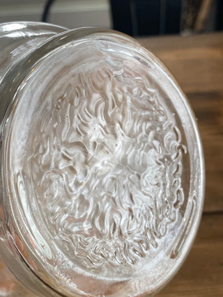 8.5" Vintage Glass & Gold Pitcher w/Lid