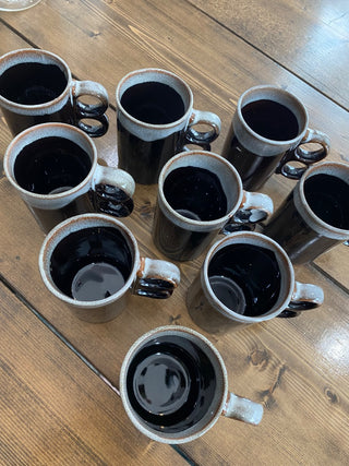 9pc Two Finger Japanese Drip Glazed Mugs