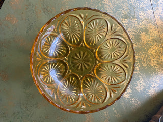 Amber Cut Glass Serving Bow