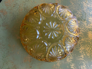 Amber Cut Glass Serving Bow