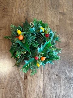 Vintage Plastic Candle Wreath Fruit