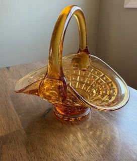 Amber Glass Basket