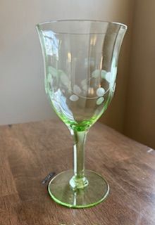 Uranium Glass Wine/Water Goblet