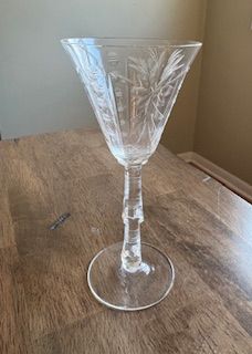 1950's Etched Stemware Glass