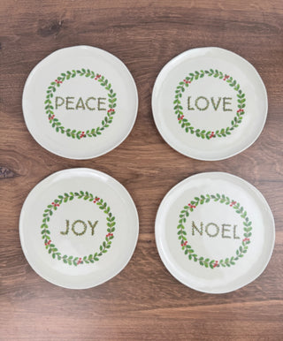 Peace Whimsical Botanical Appetizer Plate, Melamine 7"