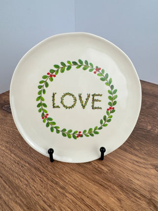 Love Whimsical Botanical Appetizer Plate, Melamine 7"