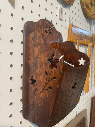 Vtg Wooden Letter Holder