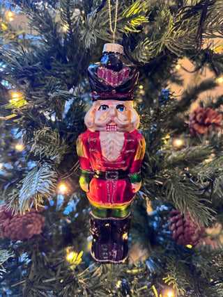 8" Glass Nutcracker Ornament