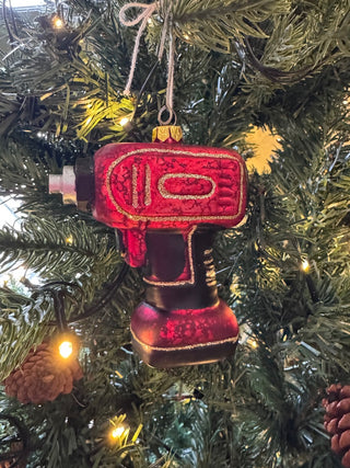4" Drill Glass Ornament