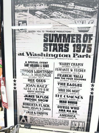 B&W '75 Wash Pk Concert Poster RTH - New