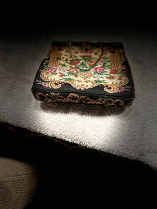 Embroidered Petit Point Tapestry Purse