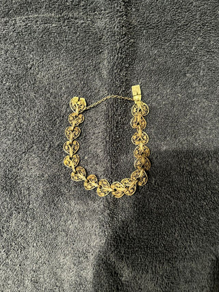 Bracelet Filigree Sterling Heart w/ Leaf